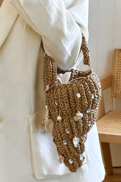 CELESTE COLLECTIVE - CANDICE - RAFFIA SHELL BAG – Minnies Boutique