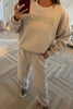 BEIGE AMOUR BARREL LEG TRACKSUIT