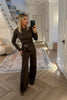 SUPER SOFT BROWN TROUSER CO ORD