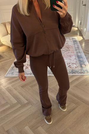 BROWN KICK FLARE TRACKSUIT