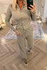 DOVE GREY SOFT RIBBED LONG SLEEVE TOP AND TROUSER CO-ORD