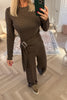 SUPER SOFT BROWN TROUSER CO ORD