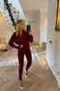 BURGUNDY SUPER SOFT KNITTED LEGGINGS CO-ORD