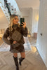 BROWN AND MINK ARGYLE JUMPER AND SKIRT CO-ORD