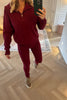 BURGUNDY SUPER SOFT KNITTED LEGGINGS CO-ORD
