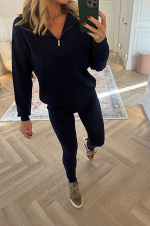 NAVY SUPER SOFT KNITTED LEGGINGS CO-ORD