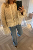 CREAM AND BEIGE TASSLE CARDIGAN