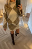 CREAM AND BEIGE ARGYLE JUMPER AND SKIRT CO-ORD
