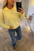 LEMON STRIPED AND HEARTS JUMPER WITH COLLAR