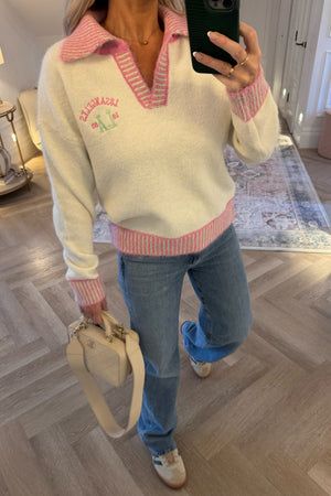WHITE AND PINK LOS ANGELES JUMPER