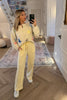 SOFT LEMON WIDE LEG TRACKSUIT BOTTOMS