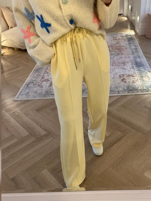 SOFT LEMON WIDE LEG TRACKSUIT BOTTOMS