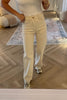 CREAM STRETCH DENIM JEANS