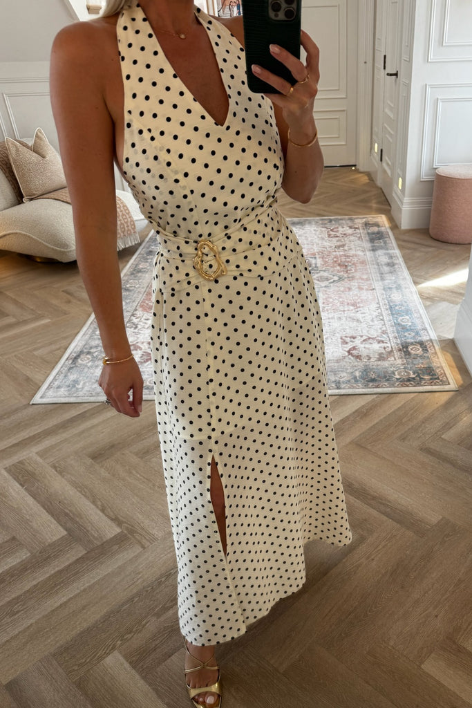 CREAM AND BLACK POLKA DOT DRESS – Minnies Boutique