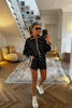 NAVY WITH POLKA DOTS SHORTS AND JACKET CO-ORD