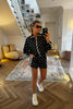 NAVY WITH POLKA DOTS SHORTS AND JACKET CO-ORD