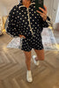 NAVY WITH POLKA DOTS SHORTS AND JACKET CO-ORD