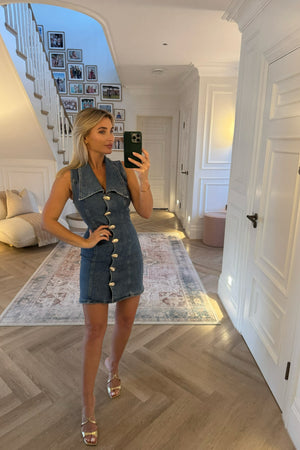 STRETCH DENIM DRESS
