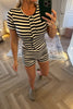 NAVY AND CREAM STRIPED SHORTS CO-ORD
