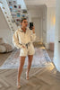 CREAM AND BLACK POLKA DOT SHORTS AND JACKET