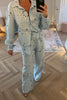 BLUE PRINTED CHEESE CLOTH TROUSER CO-ORD