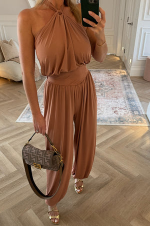 ROSE GOLD BALLOON LEG JUMPSUIT