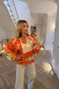 SILKY ORANGE AND CREAM PRINT SHIRT