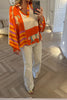 SILKY ORANGE AND CREAM PRINT SHIRT