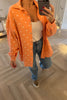 ORANGE CHEESE CLOTH STYLE SHIRT WITH HEART PRINT