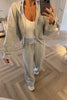 GREY SUPER SOFT TRACKSUIT WITH HIGH WAIST DETAIL