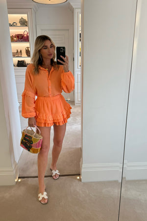 ORANGE SKORT CHEESECLOTH CO-ORD