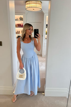 VEST TOP BLUE COTTON DRESS