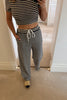 NAVY AND CREAM STRIPE KNIT TROUSER CO-ORD