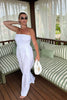 WHITE SHIRRING TOP CHEESECLOTH JUMPSUIT