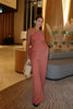 TERRACOTTA CHEESE CLOTH HALTERNECK CO-ORD