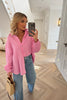 PINK WITH WHITE STRIPE CHEESE CLOTH SHIRT