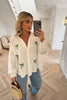 WHITE SHIRT WITH EMBROIDERED PALM TREES