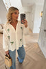 WHITE SHIRT WITH EMBROIDERED PALM TREES