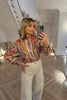 FOREST PAISLEY HIGH NECK SHIRT WITH CROCHET DETAIL