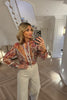 FOREST PAISLEY HIGH NECK SHIRT WITH CROCHET DETAIL