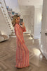 ORANGE AND RED CROCHET LOW BACK DRESS