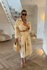 CREAM WITH GOLD EMBROIDERY MIDAXI SHIRT DRESS