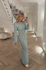 BLUE AND AQUA CROCHET LOW BACK DRESS