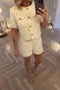 CREAM JACKET AND SHORTS CO-ORD