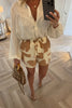 CREAM LINEN MIX SHIRT WITH EMBROIDERY DETAIL