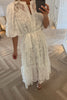 WHITE PUFF SLEEVE MIDAXI DRESS