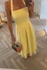 YELLOW HALTERNECK MIDI DRESS