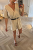 BEIGE CHEESECLOTH PLAYSUIT