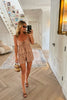 TAN AND WHITE CHECK SHORTS CO ORD