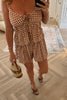 TAN AND WHITE CHECK SHORTS CO ORD